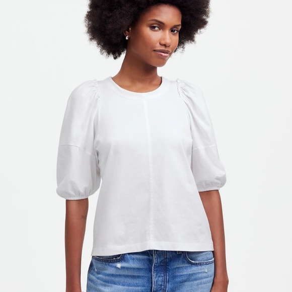 Madewell white Puff-Sleeve Tee - Picture 1 of 4